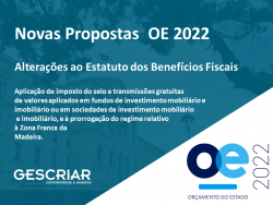 OE 2022: alterações ao Estatuto dos Benefícios Fiscais