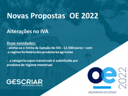 OE 2022: alterações no IVA